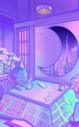 Vaporwave Aesthetic Digital Art Animal Crossing New