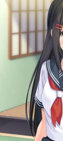 Smiling Anime School Girl Japanese Room