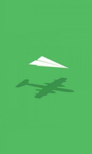 Aircraft Minimalistic Wall Imagination Paper Plane Fun Art Wallpaper