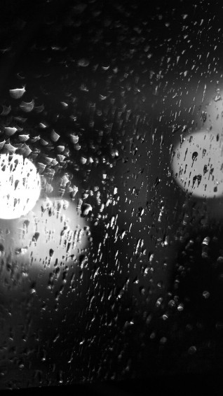 Rainy Night Drops Bokeh Dark Pattern iPhone Wallpaper