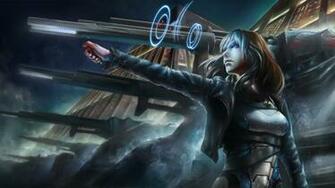 Asian Cyberpunk Women Wallpaper