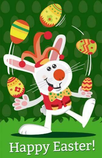 Easter Jester Rabbit Juggling Background