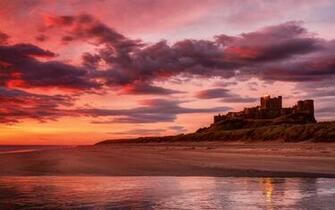 Beach Sun Sea Sand Castle Sunset Wallpaper Background