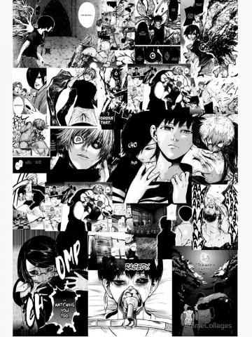 Tokyo Ghoul Manga Collage Art Board Print By Animecollages