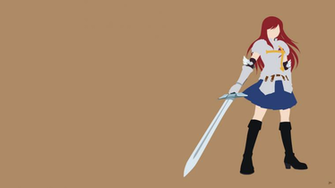 Erza Scarlet Fairy Tail Minimalist Wallpaper By Greenmapple17 On
