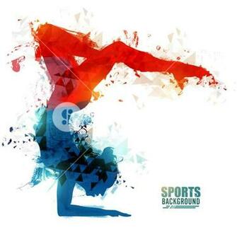 Sports Background With Abstract Illustration Of A Girl Doing