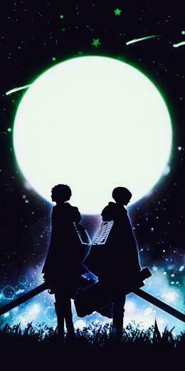 Wallpaper Minimal Eren Yeager Levi Ackerman
