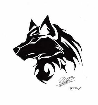 Tribal Wolf By Hindrudenver
