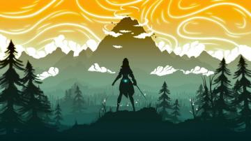 Jean Genshin Impact Forest Minimal Art Wallpaper Background Kde