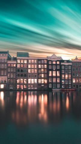 Wallpaper City Buildings Gradient Amsterdam Netherlands Best