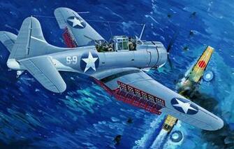 Wallpaper Bomber War Art Airplane Painting Ww2 Douglas Sbd