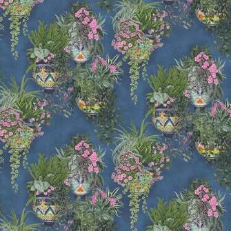 Talavera By Cole Son Fuchsia Forest Greens On Cerulean Sky