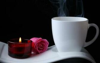 Coffee Romance Wallpaper Stock Photos