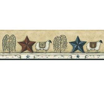 Primitive Willow Tree Wallpaper Border