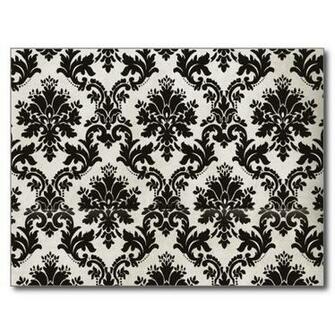 Vintage Black And White Damask Wallpaper Postcard