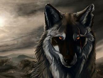 Abstrakt Schwarz Wolf Vektorgrafik