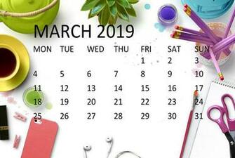 Cute March Calendar Floral Wallpaper Desk Image