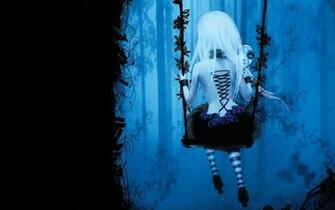 Anime Fantasy Trees Fog Mood Girl Women Swing Wallpaper Background