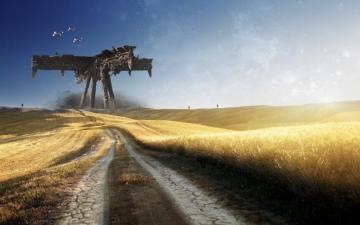 Fantasy Art Sky Aliens Earth Space Road Falling Skies Field