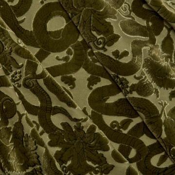 Anaconda Cut Velvet Olive Green House Of Hackney