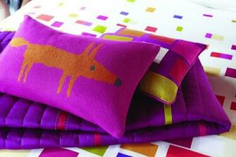 Mr Fox Cerise Knitted Cushion By Scion Wallpaper Direct