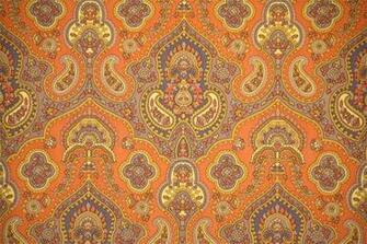 S Vintage Wallpaper Orange Brown And Yellow Paisley Pattern On