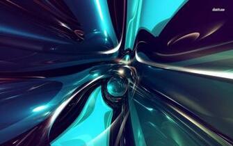 Shiny Metallic Blue Shapes Wallpaper Abstract
