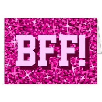 Glitz Pink Bff Happy BirtHDay Greetings Card