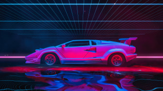 Lamborghini Countach Abstract Art 4k Wallpaper HD Cars