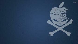 Blue Skull Apple Logo Wallpaper Computer