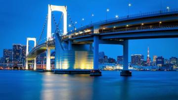 Big Beautiful Bridge In The Evening Tokyo Japan Desktop