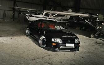 Wallpaper Car Black Toyota Supra Japan Drift Jdm