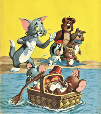 Riding A Basket Boat Tom And Jerry Aesthetic Wallpaper