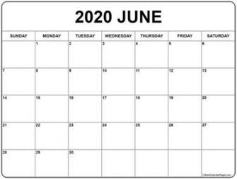 Printable June Calendar Blank Template Pdf Word Excel