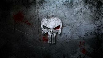 Punisher Skull Background Blood Scratches Movies Wall