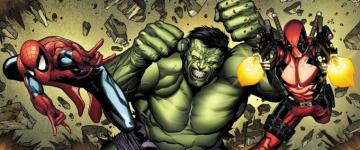 Hulk Spider Man Deadpool Comics Artwork