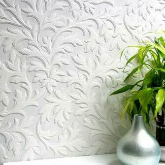 Anaglypta High Leaf Paintable Textured Vinyl Wallpaper Traditional
