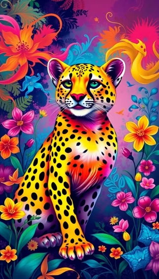 Rainbow Cheetah Wallpaper