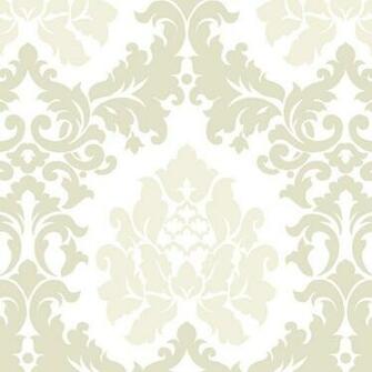 White Grey Hav40722 Haven Damask Wallpaper