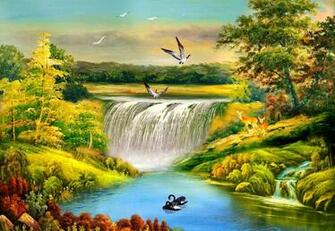 Mountain Waterfall High Quality And Resolution Wallpaper