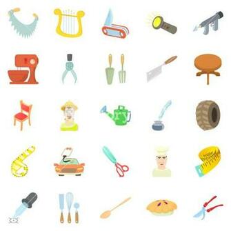 Foreman Icons Set Cartoon Of For Web