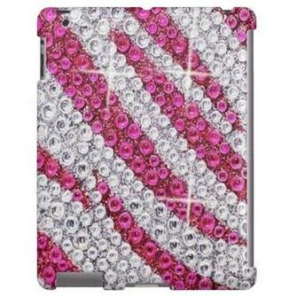 Pink Rhinestone Background And White Exoctic Stripe