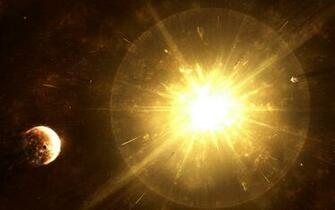 Star Planets Destruction Energy Burst Clouds Glowing Gas