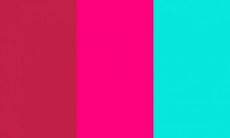 Bright Maroon Pink And Turquoise Three Color Background