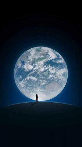 Earth From Moon iPhone Wallpaper