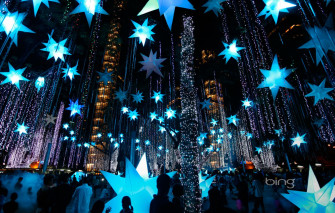 Wallpaper Decoration Night Lights People New Year Christmas
