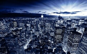 New York In Blue Wallpaper HD