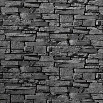 Dax Dry Stone Wall Slate Brick Effect Vinyl Wallpaper Roll