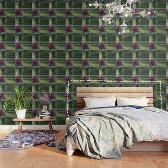 Reflective Water Lily Wallpaper By Dawnvandoorn Society6