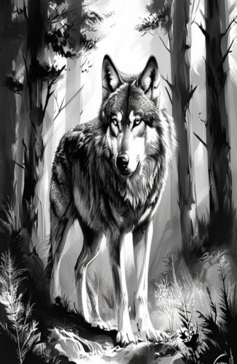 Black And White Wolf Wallpaper
